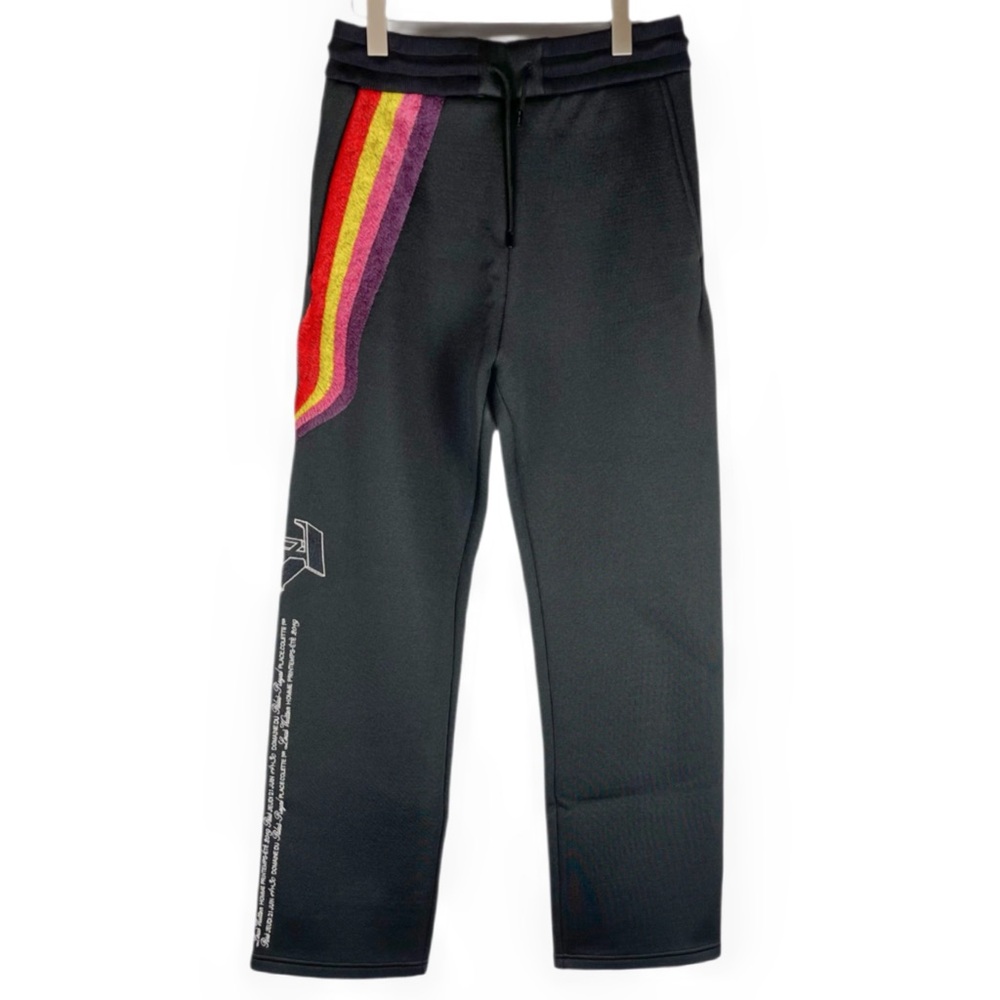 Louis Vuitton Embroidered Black Track Pants SZ S Virgil Abloh SS19 Runway NWT